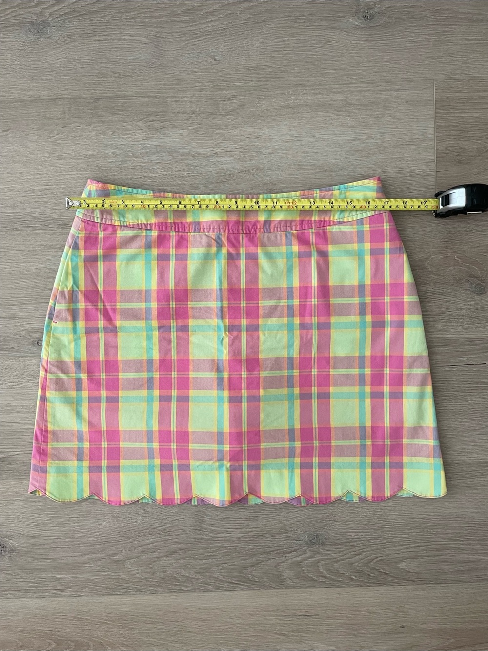 Vintage Lilly Pulitzer Pastel Plaid Scalloped Skort